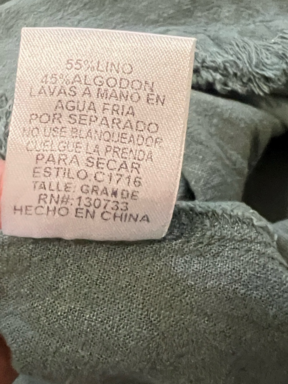 Umgee Linen Blend Boho Tunic Dress Raw Hem Coastal Oversized Sage,Shift Size L - Picture 8 of 9